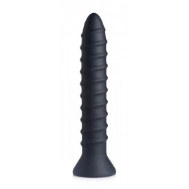 Черный спиралевидный вибромассажер Power Screw 10X Spiral Silicone Vibrator - 20,3 см.