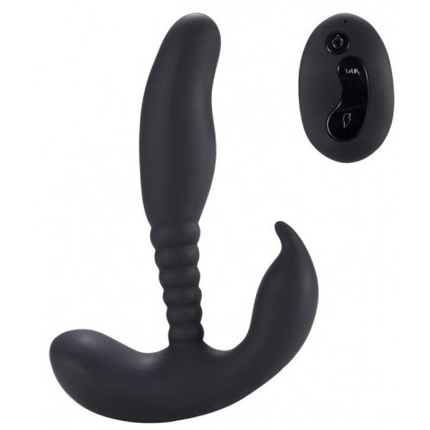 Черный стимулятор простаты Remote Control Anal Pleasure Vibrating Prostate Stimulator - 13,5 см.