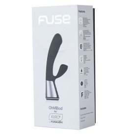 Чёрный интерактивный вибратор Kiiroo Ohmibod Fuse - 18 см.