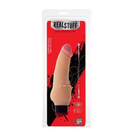 Реалистичный вибратор с мягкими шипами для внешней стимуляции REALSTUFF 7INCH VIBRATOR - 17,8 см.