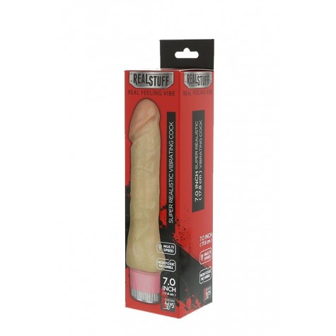 Телесный вибратор-реалистик REALSTUFF 7INCH VIBRATOR - 17,8 см.