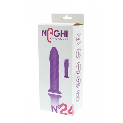 Фиолетовый вибратор-ротатор NAGHI NO.24 RECHARGEABLE VIBRATOR - 17,5 см.